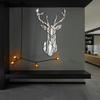 3D голова оленя акриловые зеркальные наклейки на стену украшение дома