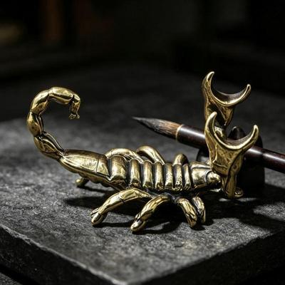 Ручная резьба Винтажная фигурка краба из цельной латуни Антикварная отделка Декор для тумбы под телевизор Шкафа Гостиной Домашний декор