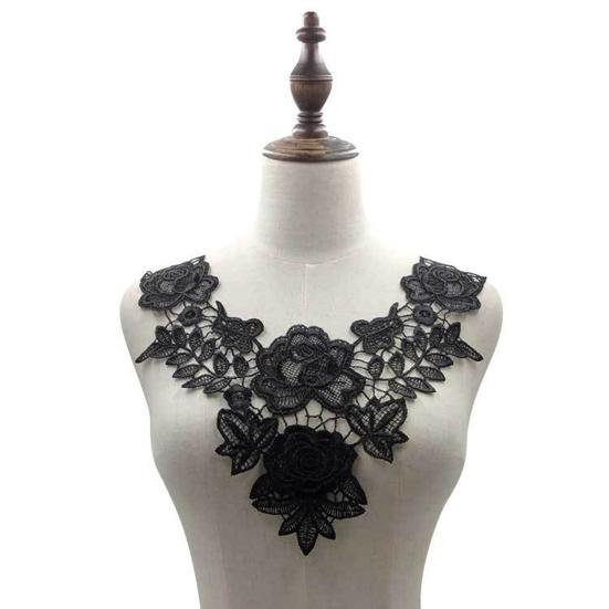 Embroidered Lace Collar for Women Trim Embroidered Applique Neckline Hollow Out Lace Collar