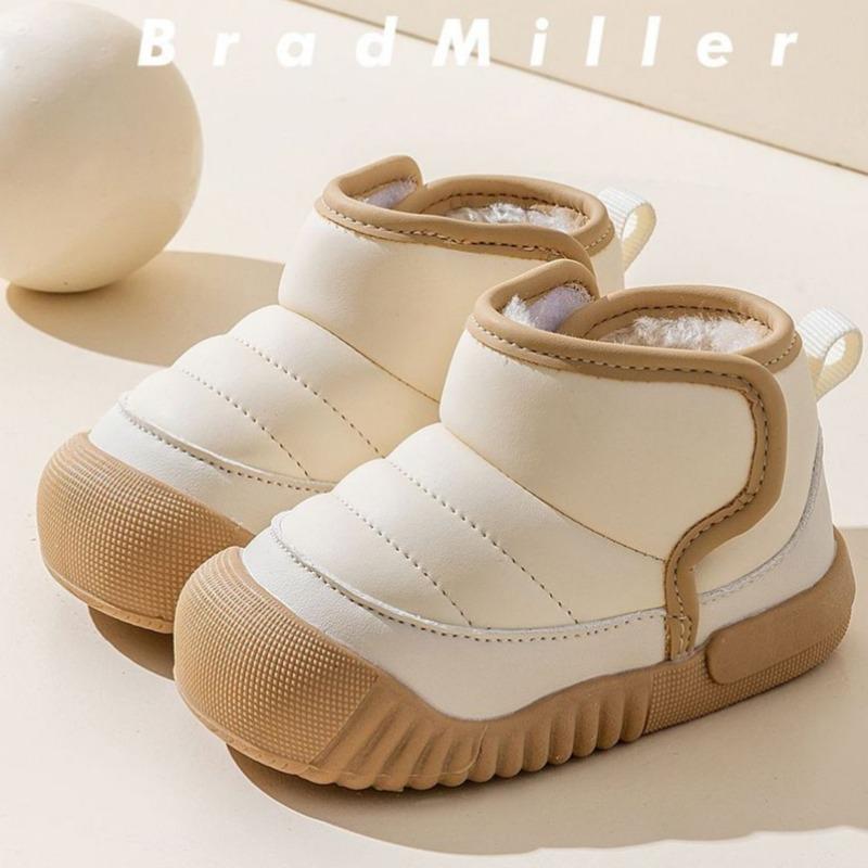 Теплые бархатные зимние ботинки для девочек, утепленные уличные ботинки для мальчиков на мягкой нескользящей подошве из хлопка для малышей на осень и зиму