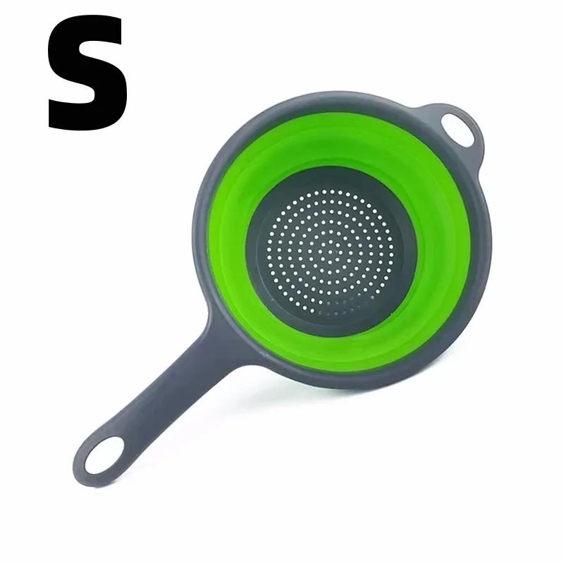Extendable Kitchen Colander Strainer with Long Handle Collapsible Colander Strainer Vegetable Fruit Flexible Pasta Strainer