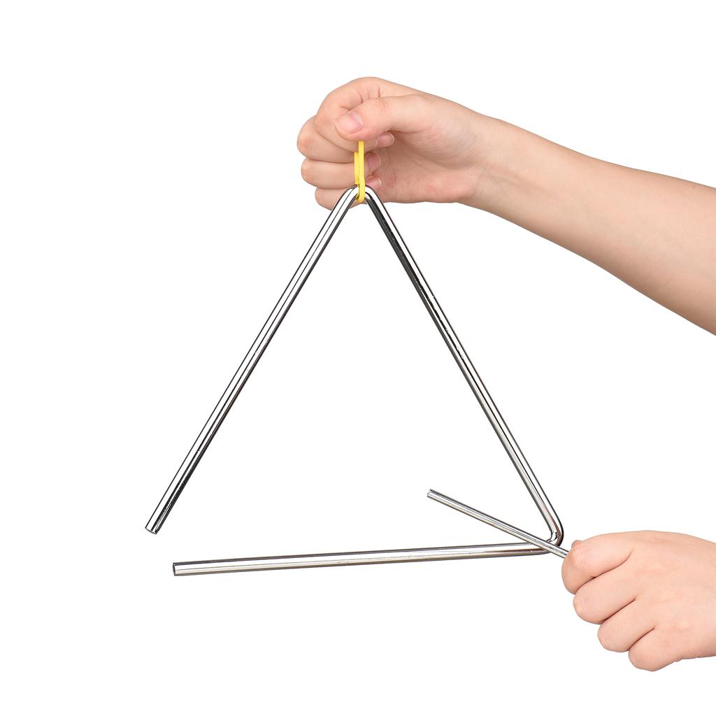 8 Inch Triangle Bell Triangolo with Metal Mallet Idiophone Steel Percussion Children Toddle Kid