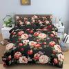 Пододеяльник с цветами King Queen, 3D-цветной цветочный принт, комплект постельного белья из полиэстера для подростков, взрослых, женщин, мягкий пододеяльник с листьями