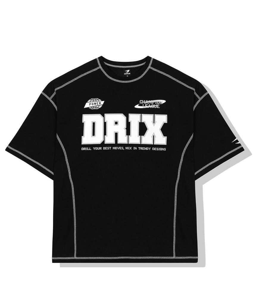 DRIX Оверлок Оверсайз Половина Рукава_Черный