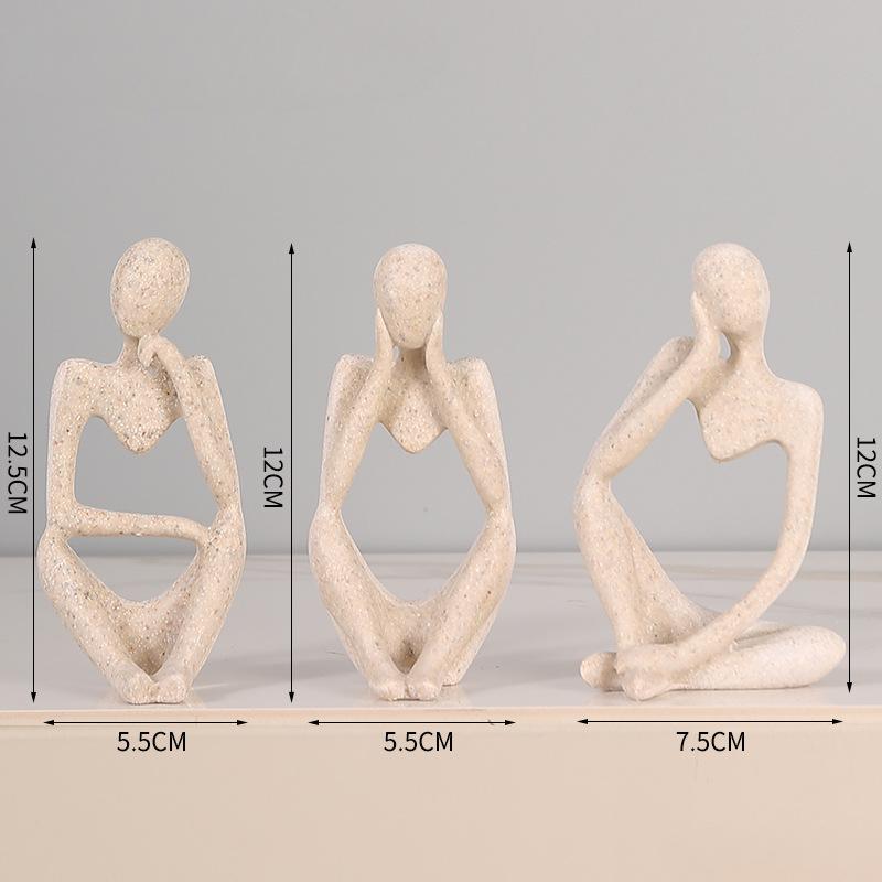 Абстрактная скульптура «Мыслитель» в стиле смолы, статуя домашнего декора, акценты, коллекционные фигурки, домашний офис, книжная полка, декор для рабочего стола