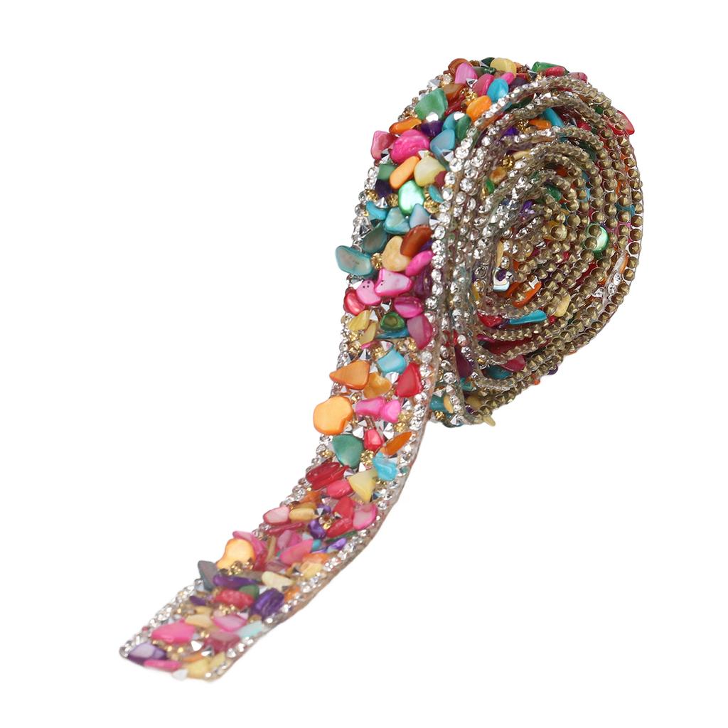 Rhinestones Ribbon 2cm Width 2m Length Arbitrary Cutting Beautiful Design Hot Press Heating