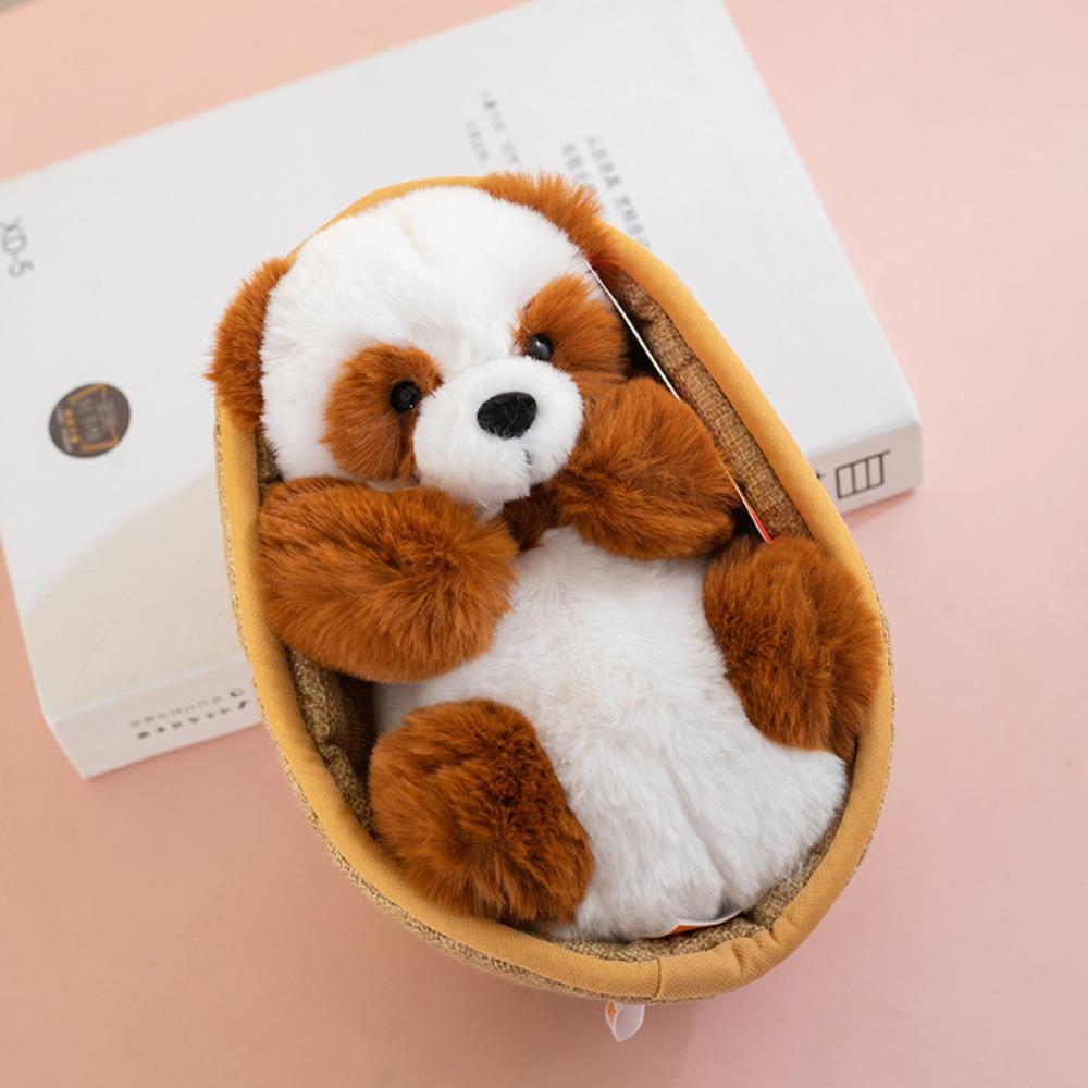 Hedgehog Panda Sleeping Basket Baby Toys Imitation Animal Animals Basket Plush Toys  Pet Doll