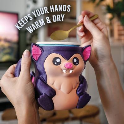 Держатель для пинты мороженого 3D-печать Летучая мышь Контейнеры для пинты мороженого Многоразовый пластиковый контейнер для мороженого Контейнер для десерта на Хэллоуин