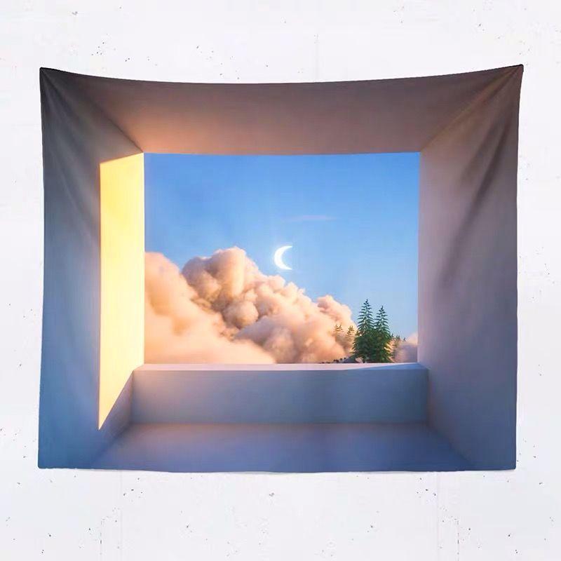 Украшение дома гобелен, настенный подвесной фон из окна с видом на море, бугер, свежая спальня, прикроватная тумбочка, украшение для проживания в семье
