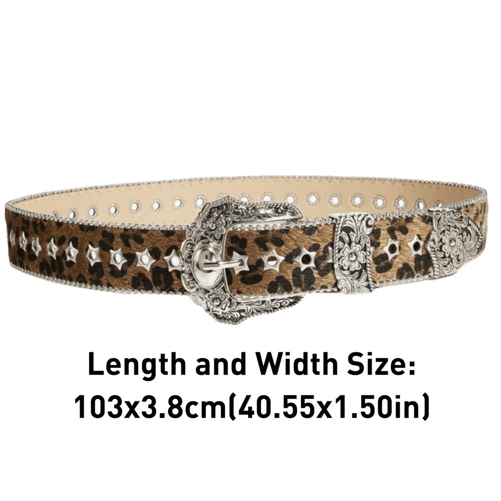 Pu Leather Gothic Leopard Belt Hip Hop Waistband Vintage Pin Buckle Belt  Jeans Accessories