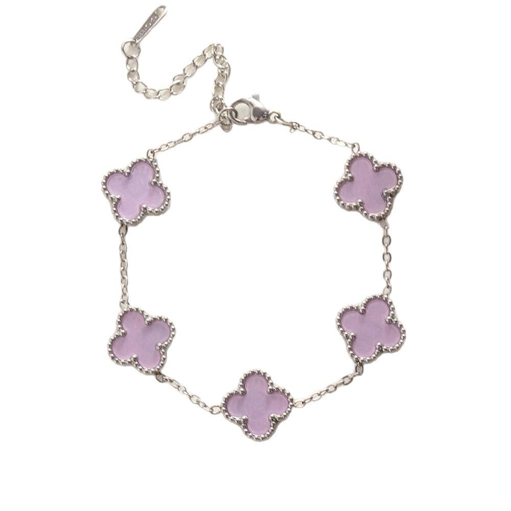Macaron Four-leaf Clover Clover Bracelet Fashion High-end Titanium Steel Jewelry
