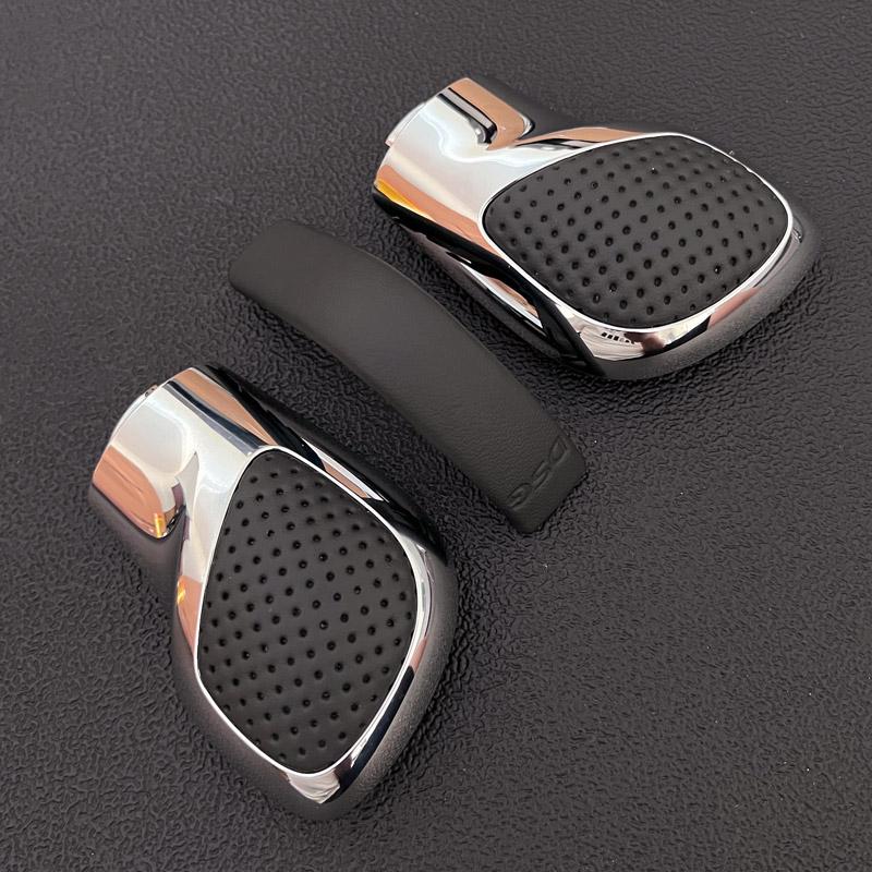 Хромированный матовый с кожаной ручкой переключения передач, боковая крышка, эмблема DSG для VW Golf 6 7 R GTI Passat B7 B8 CC R20 Jetta MK6