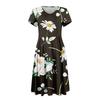 Womens Summer Dress Short Sleeve V Neck Short Dresses Fashion Casual Flowy A Line Swing Sundress With Pocket