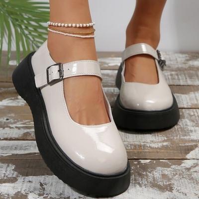 Мода 2024 Лето Женщины Новые Сексуальные женские черные рабочие туфли на плоской подошве для женщин Модные туфли Мэри Джейн с пряжкой и крестом на низкой платформе