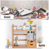 Book Shelf Desk Bookcase Storage Organiser Office Kitchen Bathroom Natural Bamboo Wood