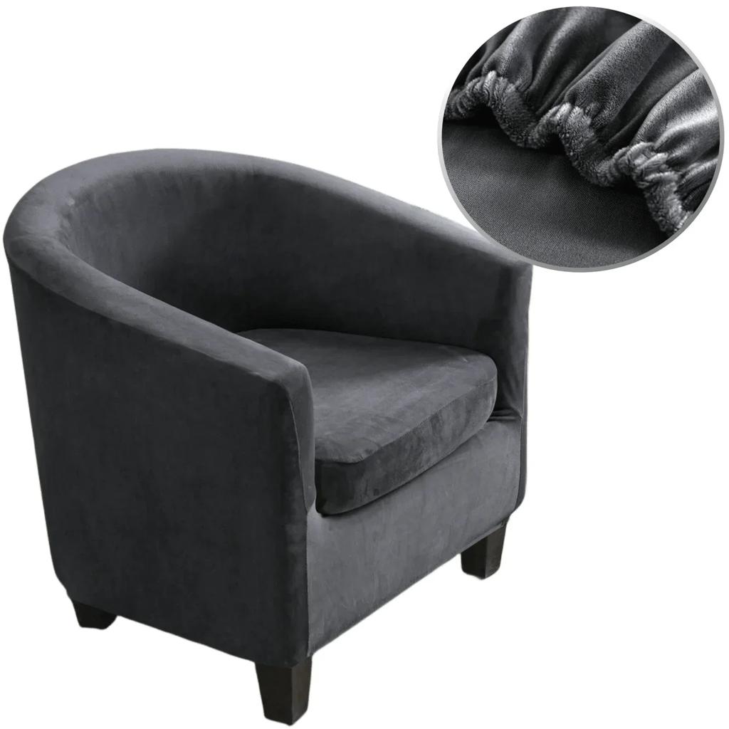 Плюшевые Велюровые Чехлы на Кресло-Тюб Чехол на Клубное Кресло Чехол на Подушку 2-Piece Эластичный Мягкий Моющийся Защитный Чехол для Кресла Дивана Мебели