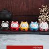 5 шт./набор керамических украшений для автомобиля Lucky Cat, маленькие милые мини-украшения для салона автомобиля в виде кошки, настольные фигурки, домашний декор, поделки