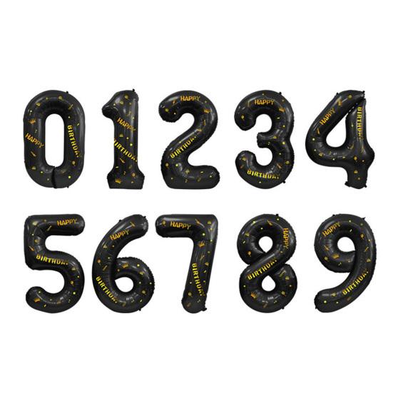 40-дюймовые большие черные воздушные шары с цифрами в виде короны и надувной соломой, товары для детского душа, свадьбы, дня рождения, вечеринки