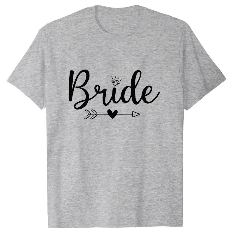 Women Team Bride Tshirt Arrow Love Heart Tops Bridal Wedding EngageUnisext Tshirt Friends Bachelorette Hen Party Tees EVJF T Shirt