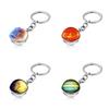Elegant Zinc Alloy Universe Galaxy Planet Double-sided Glass Ball Keychain