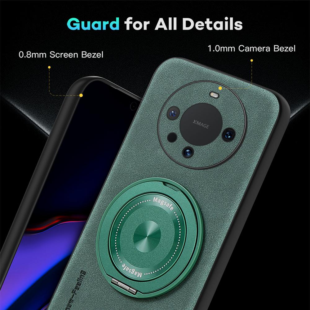 Для Huawei Mate 60 60 Pro 60 ProPlus Чехол для телефона из овчины с тонким отверстием, поворотный кронштейн, магнитный, с мягкими краями, противоударный, против отпечатков пальцев
