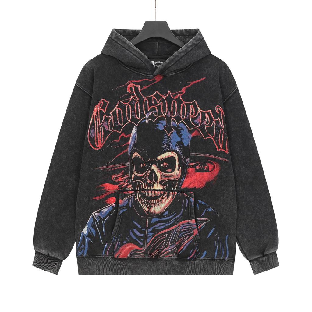 Godspeed 25ss Retro Washed Pure Cotton American Hip Hop Hoodie (Autumn/Winter Collection)