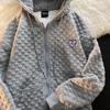 Ayollar Svitsxudisi Kapushonli Moda Keng Vafli Top Bir Rangli Uzun Qo'lli Kardigan Jaket