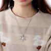 Women Frozen Snowflake Necklace Silver Plated Rhinestone Crystal Pendant Chain Christmas Gift