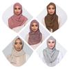 New Plain Women Hijab Wrap Lady Scarf Bubble Chiffon 1PC Popular Headband Muslim Bubble Wrap Shawls Hijab