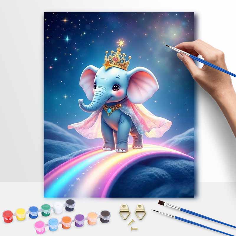 Disney Elephant Princess Rainbow Star Oil Painting Kit Home Decor Gift