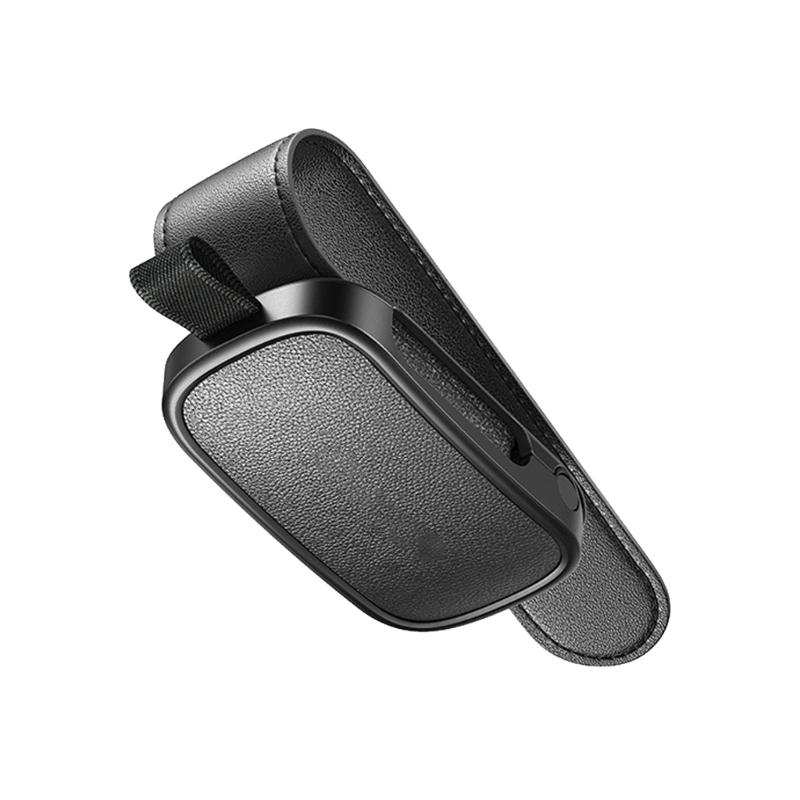 Magnetic Leather Eyewear Holder Sunglass Clip Suitable For Car Visors Secure ABS PC Design Easy Installation Universal