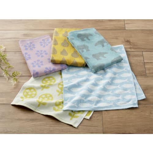 Косугизен Полотенца для лица, Повседневный скандинавский стиль, Keytos, 5 цветов (5 узоров), По 1 шт. каждого, 34 x 80 см, Скандинавский мотив, Тонкий, Быстросохнущий, Набор из 5 шт., SV-231