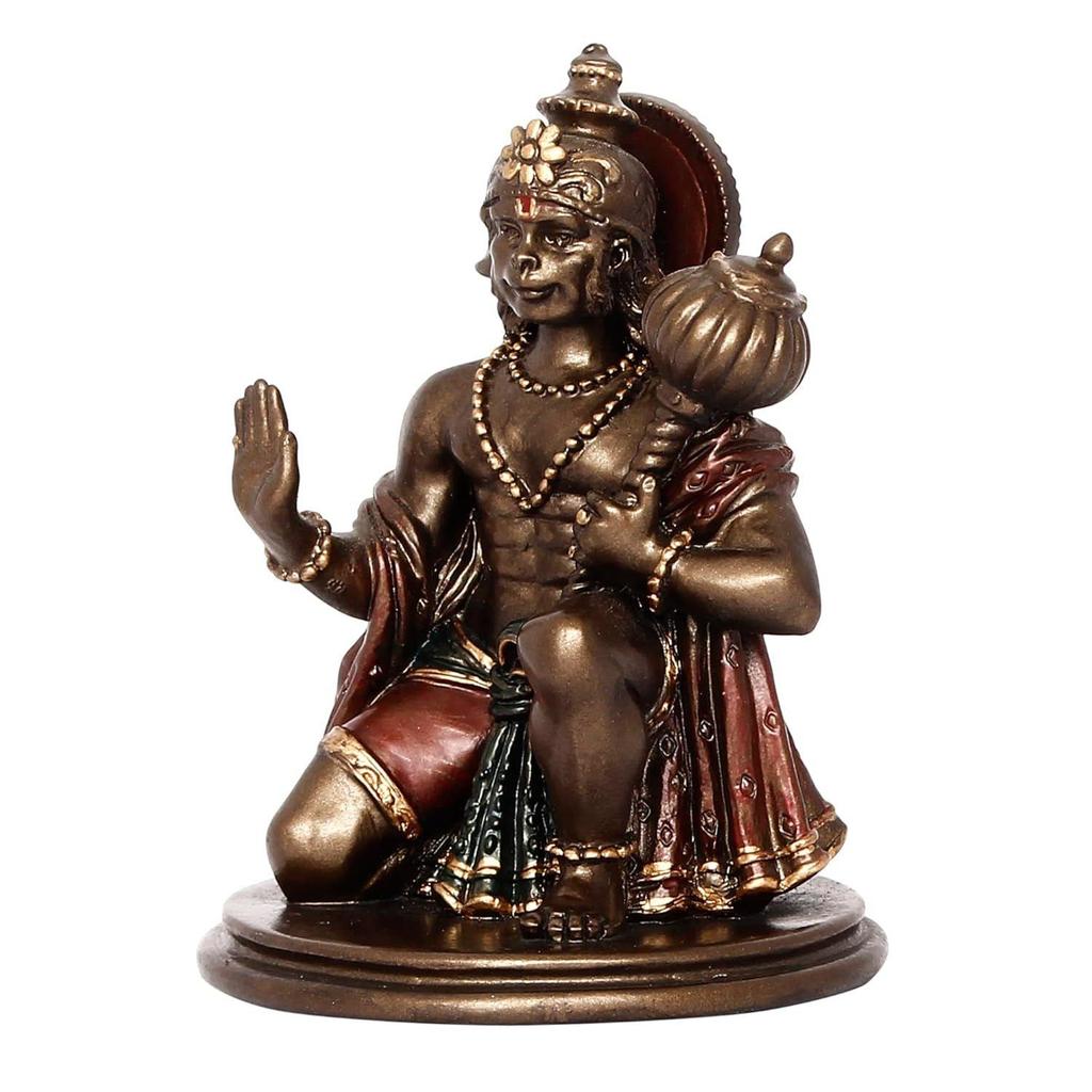 Hanuman Statue with Mace | New Hanuman Ji Murti for Home Temple Mandir Blessing Lord Hanuman Idol for Car Dashboard Home Office
