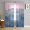 Mountain Silhouette Tulle Curtains For Living Room Bedroom Voile Sheer Curtain Window Home Decor Drapes