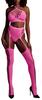 2 Piece Neon Pink Bustier and Garter Belt Set - Ouch! Glow - Sets