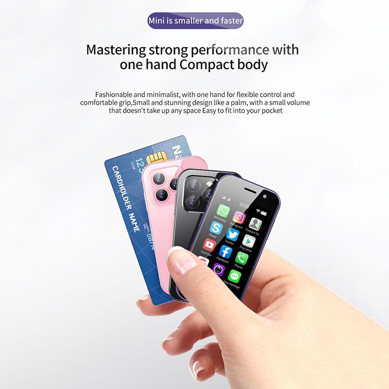 Soyes Маленький смартфон XS14 PRO 4G 3,0-дюймовый четырехъядерный процессор Android 9.0 2 ГБ/3 ГБ ПЗУ 16 ГБ/32 ГБ/64 ГБ 2600 мАч Face ID Type C OTG мобильный телефон с двумя SIM-картами