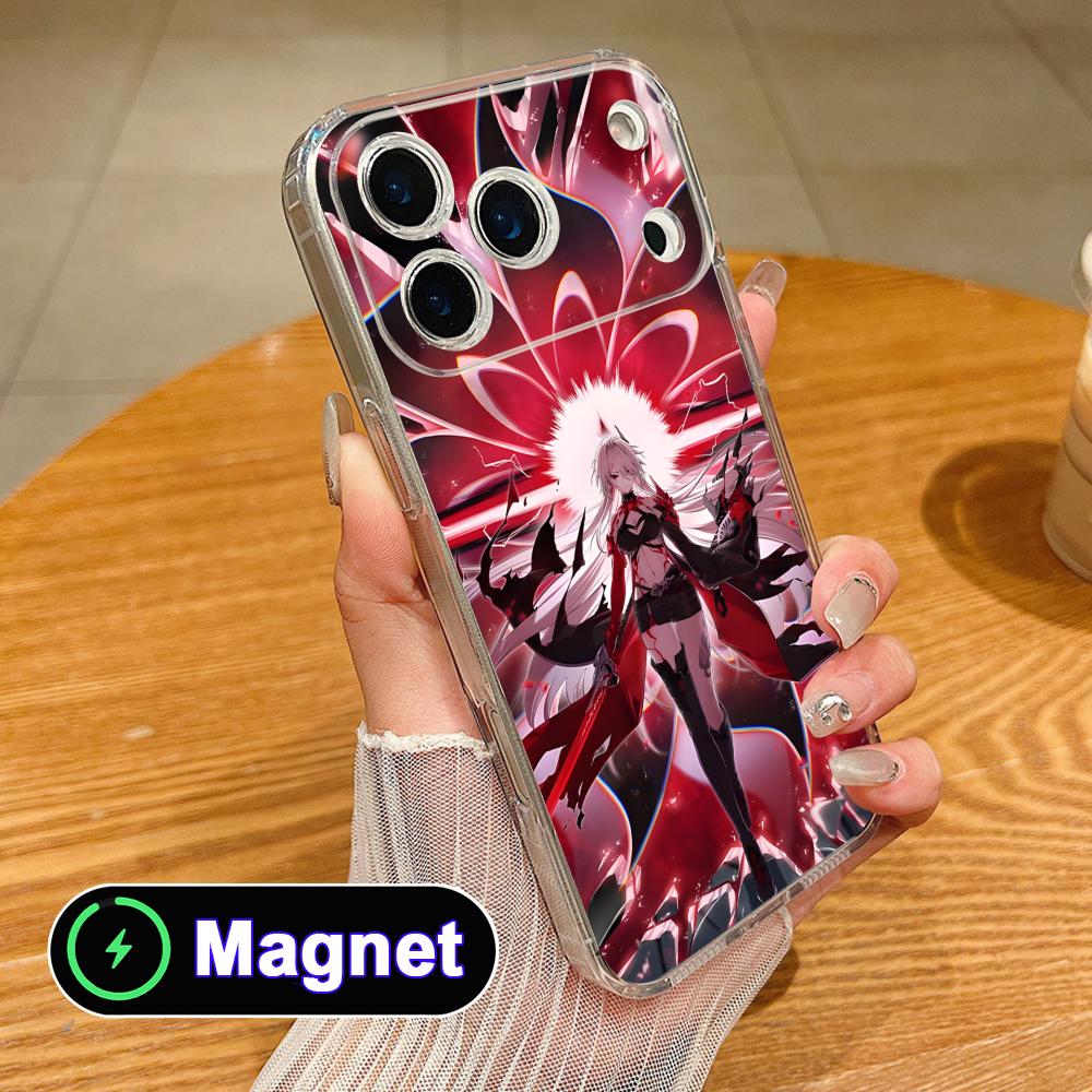 Прозрачный чехол HSR Acheron из ТПУ с Magsafe для мобильного телефона iPhone 17 16 15 14 13 12 11 Air Pro Max Plus Mini Цветная крышка