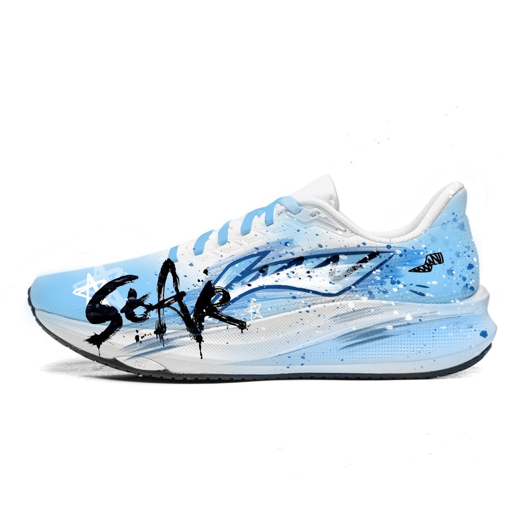 Li Ning Red Hare 9 Жаккардовые Дышащие Упругие Низкие Кроссовки TUFF RB Резиновая Подошва Беговые Кроссовки Женские Сине-Черные ARPW004-8(Команда60-)