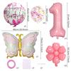 Воздушные шары-бабочки Декор на 5-й день рождения для девочек Розовые фольгированные шары-бабочки для вечеринки в стиле бабочек Свадебные украшения на день рождения