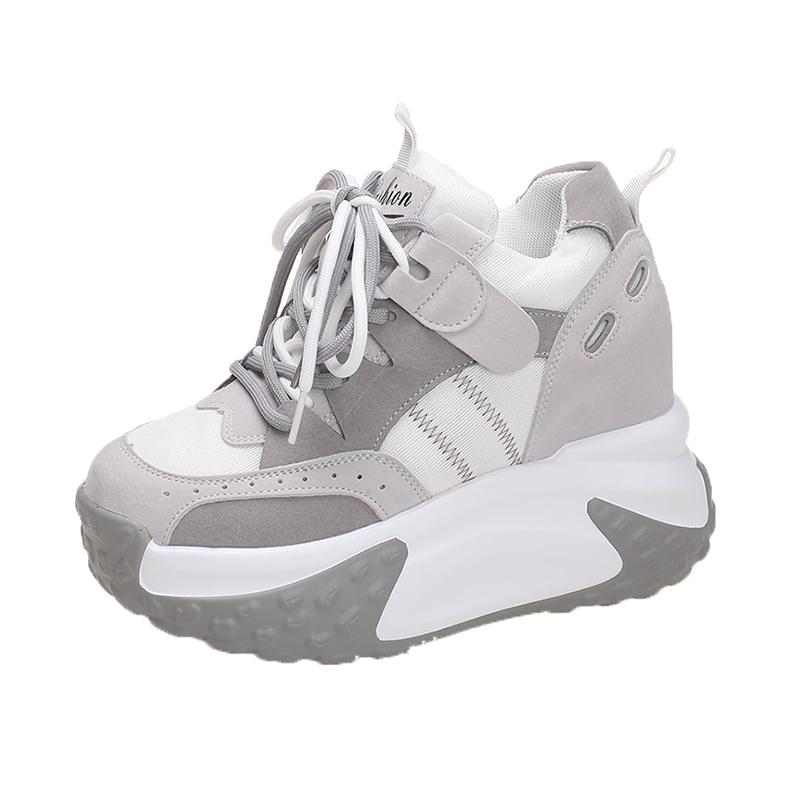 Модные весенние женские кроссовки на платформе, удобная обувь, толстые кроссовки, летние женские туфли на танкетке, дышащие кроссовки высотой 10,5 см