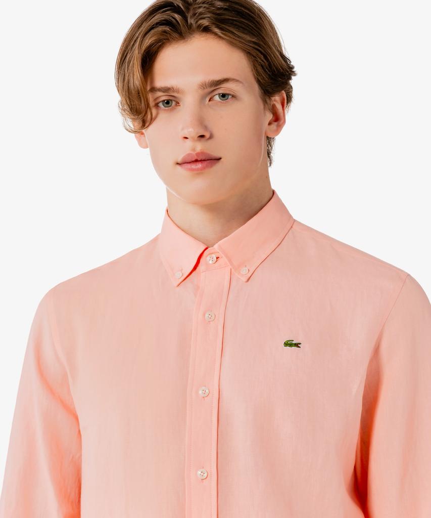 LACOSTE Мужская однотонная льняная рубашка Ch769E-56G Ui2