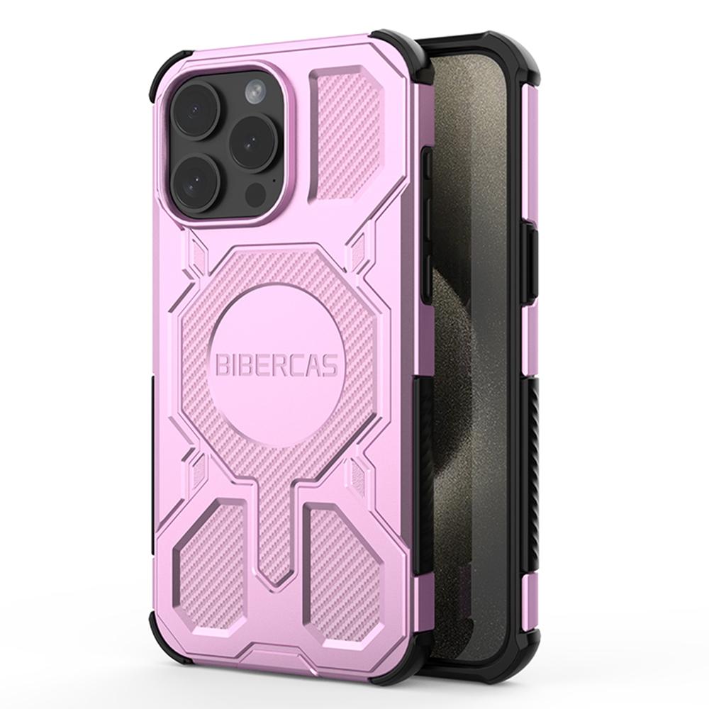 BIBERCAS J-16 Series For iPhone 15 Pro Max Case Compatible with MagSafe Anti Drop TPU+PC Phone Cover