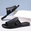 Мужские тапочки Роскошные кожаные тапочки Летние новые тапочки с открытым носком для мужчин Повседневные плоские сандалии Большой размер 48 Chanclas Hombre