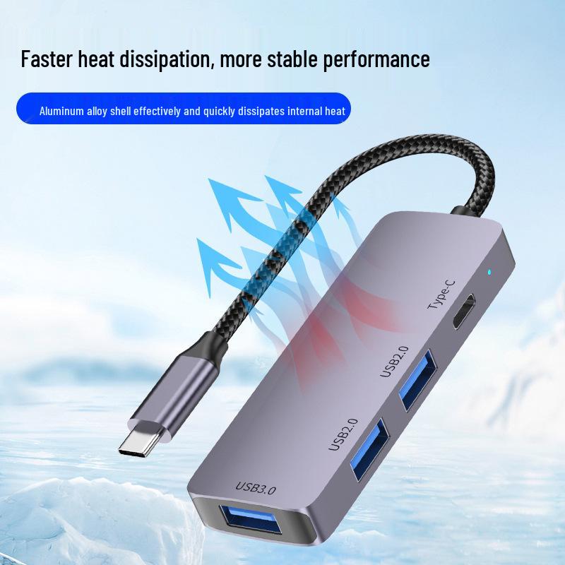 Разветвитель USB-C: 3.0 ХАБ, док-станция для зарядки ноутбуков, планшетов и телефонов с поддержкой PD 100 Вт