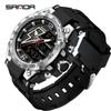 Sanda Men's Large Dial Multifunctional Waterproof Sports Watch with Alarm