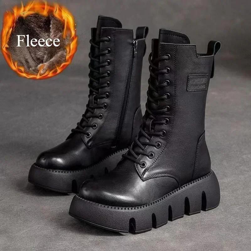 Мода Новая Мода Женские Ботильоны Зимние Плюшевые Теплые Платформа Молния обувь Женские Водонепроницаемые Ботинки Botas De Mujer Ботфорты 2025
