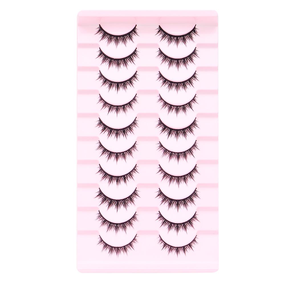 Dense Black False Eyelashes - Natural, Full Strip for Cosplay/Comic, Ideal for Beginners and Cross-Border Styles.