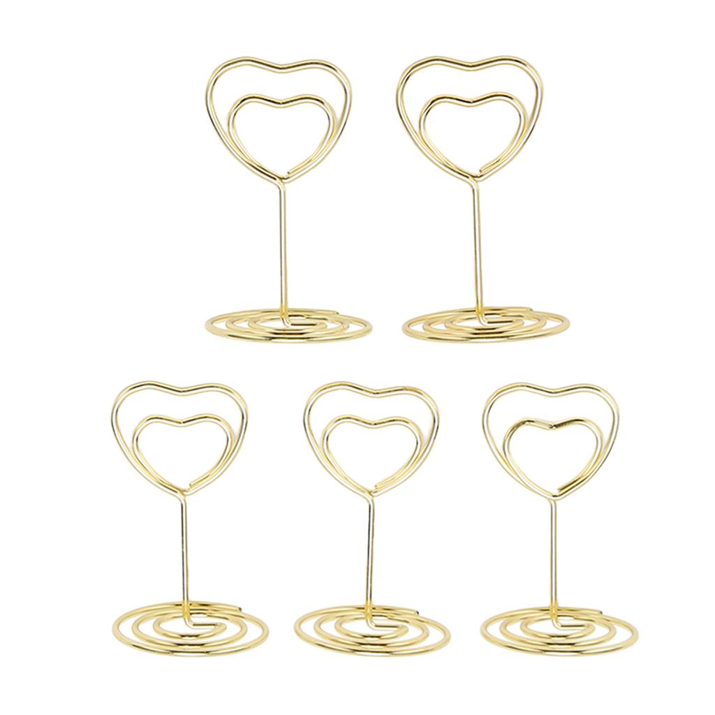 25Pcs Table Number Stands Heart Shaped Stable Base Sturdy Metal Place Card Holder for Wedding Party Office