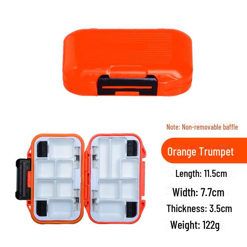 Переносной ящик для хранения рыболовных снастей с двойными слоями для приманок, крючков и наживки. Идеально подходит для организации рыболовных принадлежностей.