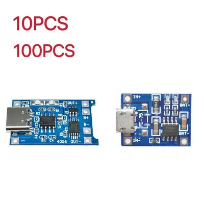 10/100 ШТ. Плата зарядки TP4056 5V 1A Micro USB для литиевой батареи 18650 с функцией защиты